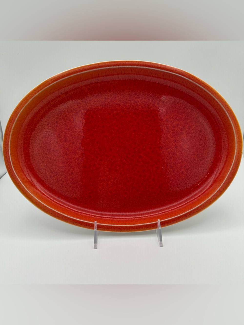Williams Sonoma Jars France Cantine Cerise Red Speckled Oval Platter 14.5"